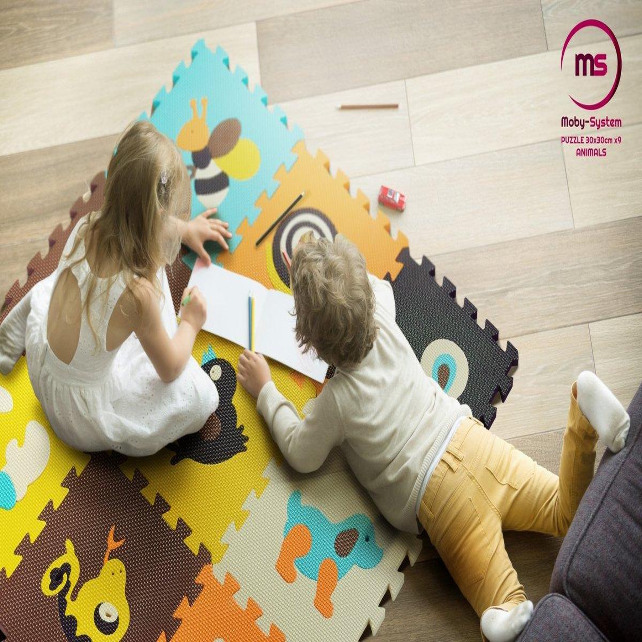 Voir la diapositive 2 : MOBY SYSTEM Tapis Puzzle Bébé en Mousse EVA 90 x 90 cm, 9 Pièces avec Animaux, Épaisseur 1 cm