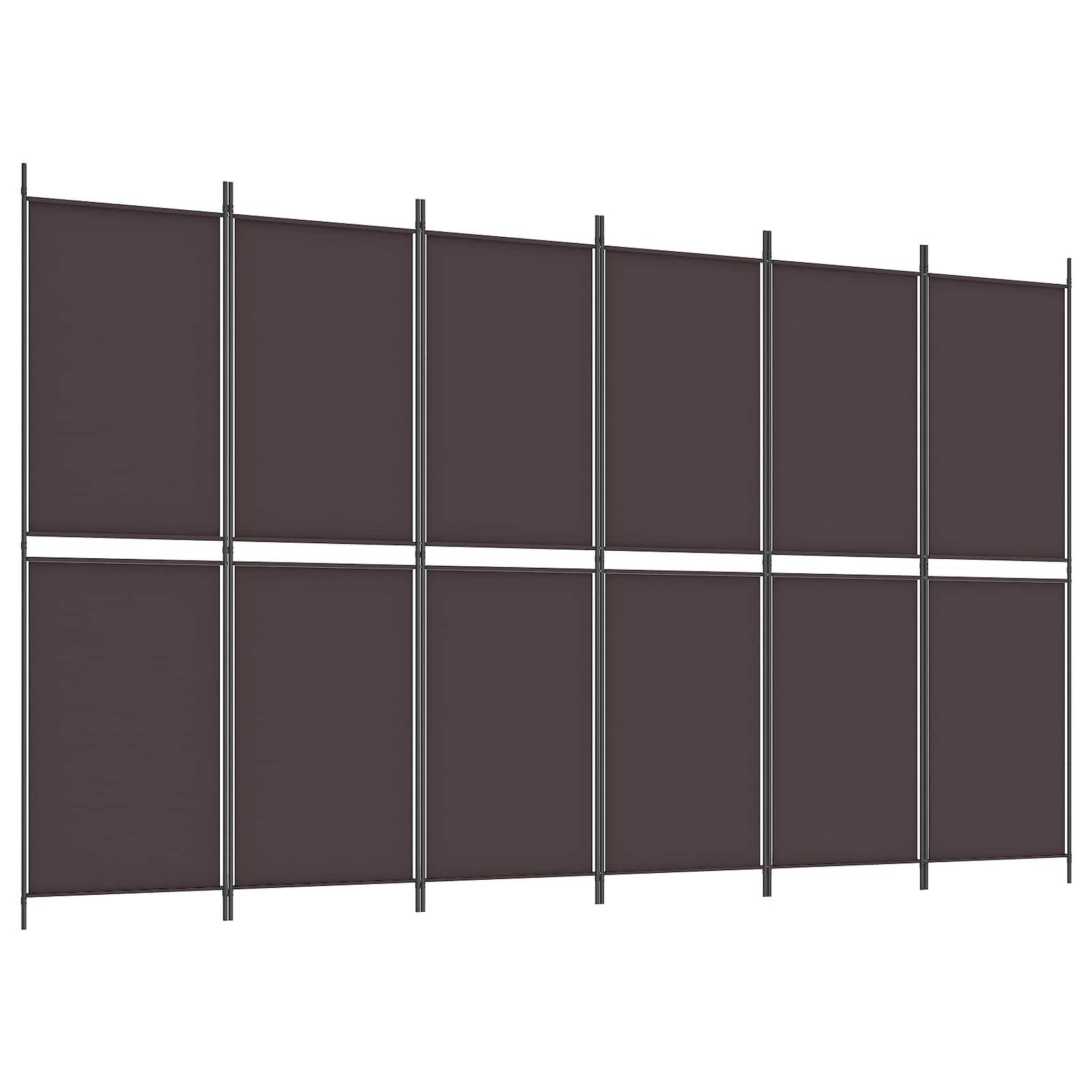 VIDAXL Cloison de separation 6 panneaux marron 300x180 cm tissu