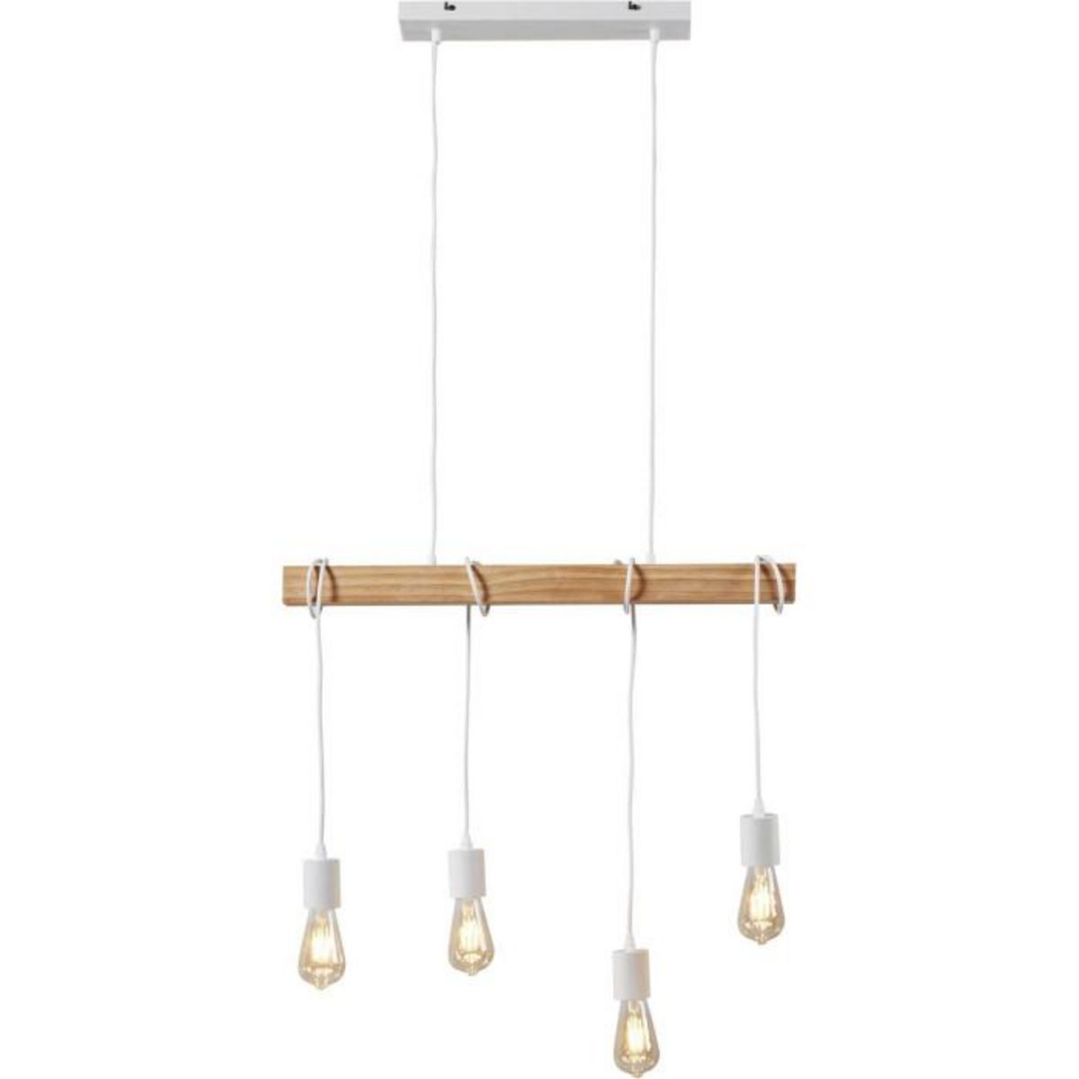 Paris Prix Lampe Suspension 4 Têtes  Forkland  71cm Blanc