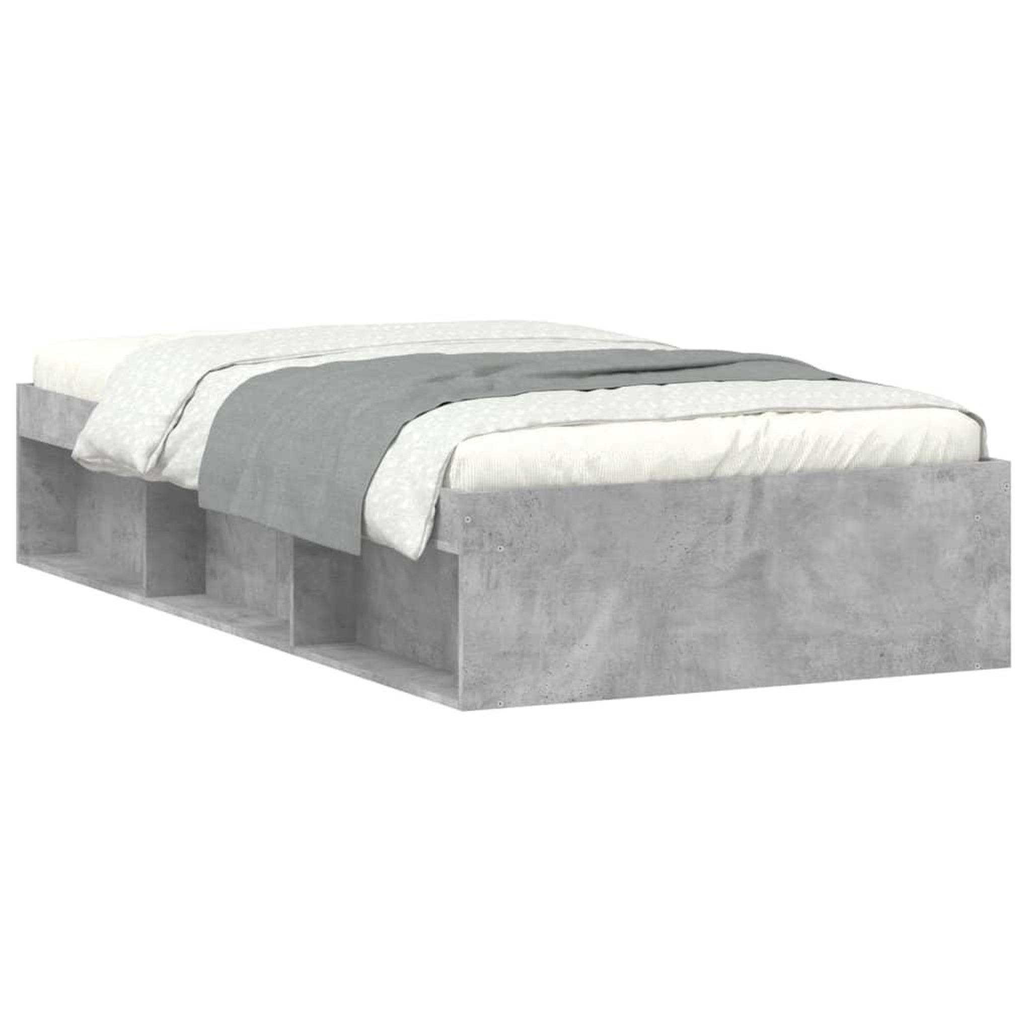 Voir la diapositive 2 : VIDAXL Cadre de lit sans matelas gris beton 100x200 cm