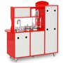 Voir la diapositive 4 : VIDAXL Cuisine en jouet pour enfants MDF 84x31x89 cm Rouge
