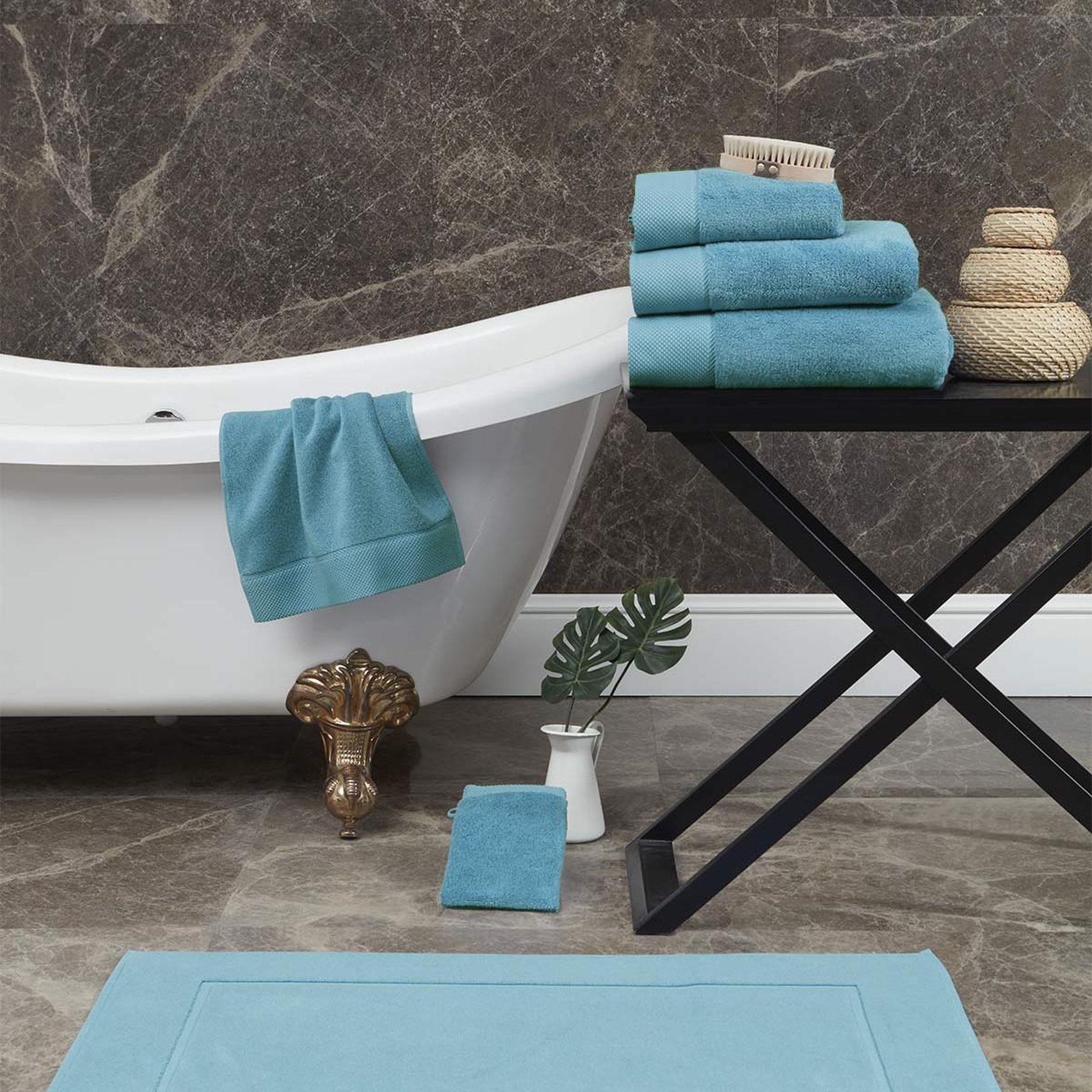 Voir la diapositive 4 : Sensei Maison Drap de bain Zéro Twist 560 g/m² SENSOFT - 70x140 cm