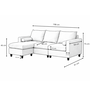 Voir la diapositive 4 : CONCEPT USINE Canapé 3 places en tissu avec pouf gris clair COVENTRY