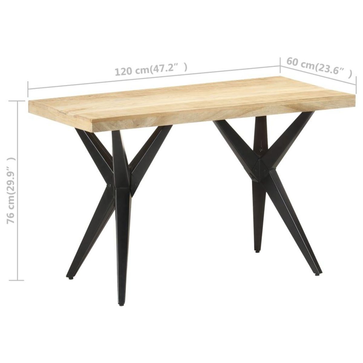 VIDAXL Table a manger 120x60x76 cm Bois de manguier massif