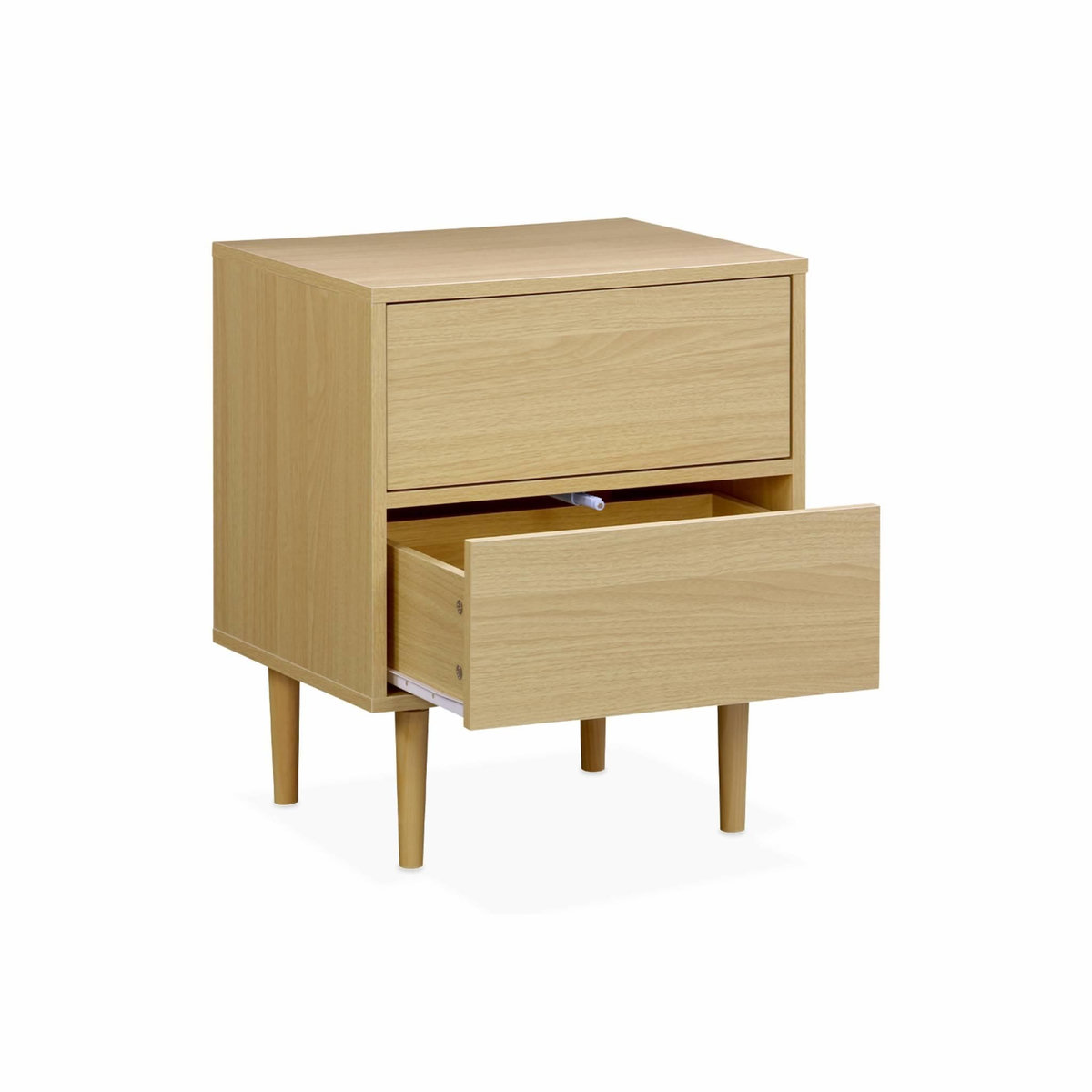 SWEEEK Table de chevet décor bois naturel - Mika - 2 tiroirs - L 48 x l 40 x H 59cm