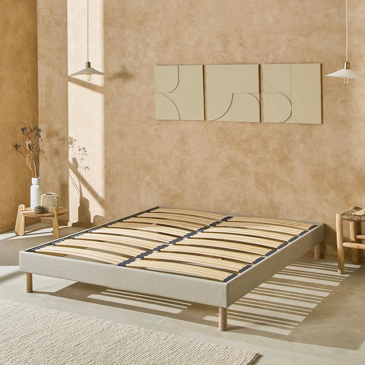 NUIT DE COTON NUIT DE COTON | Sommier à lattes en bois LINO | Coloris Beige | Livré en kit