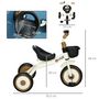 Voir la diapositive 3 : HOMCOM Tricycle enfant multi-équipé garde-boue sonnette panier pédales antidérapantes siège réglable avec dossier métal blanc