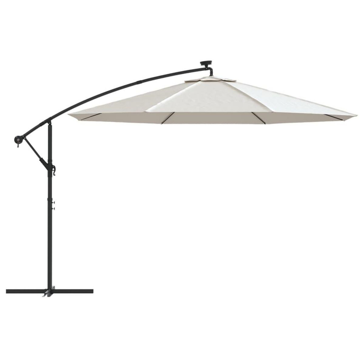 VIDAXL Parasol de jardin en porte-a-feux et lumieres LED mat en metal