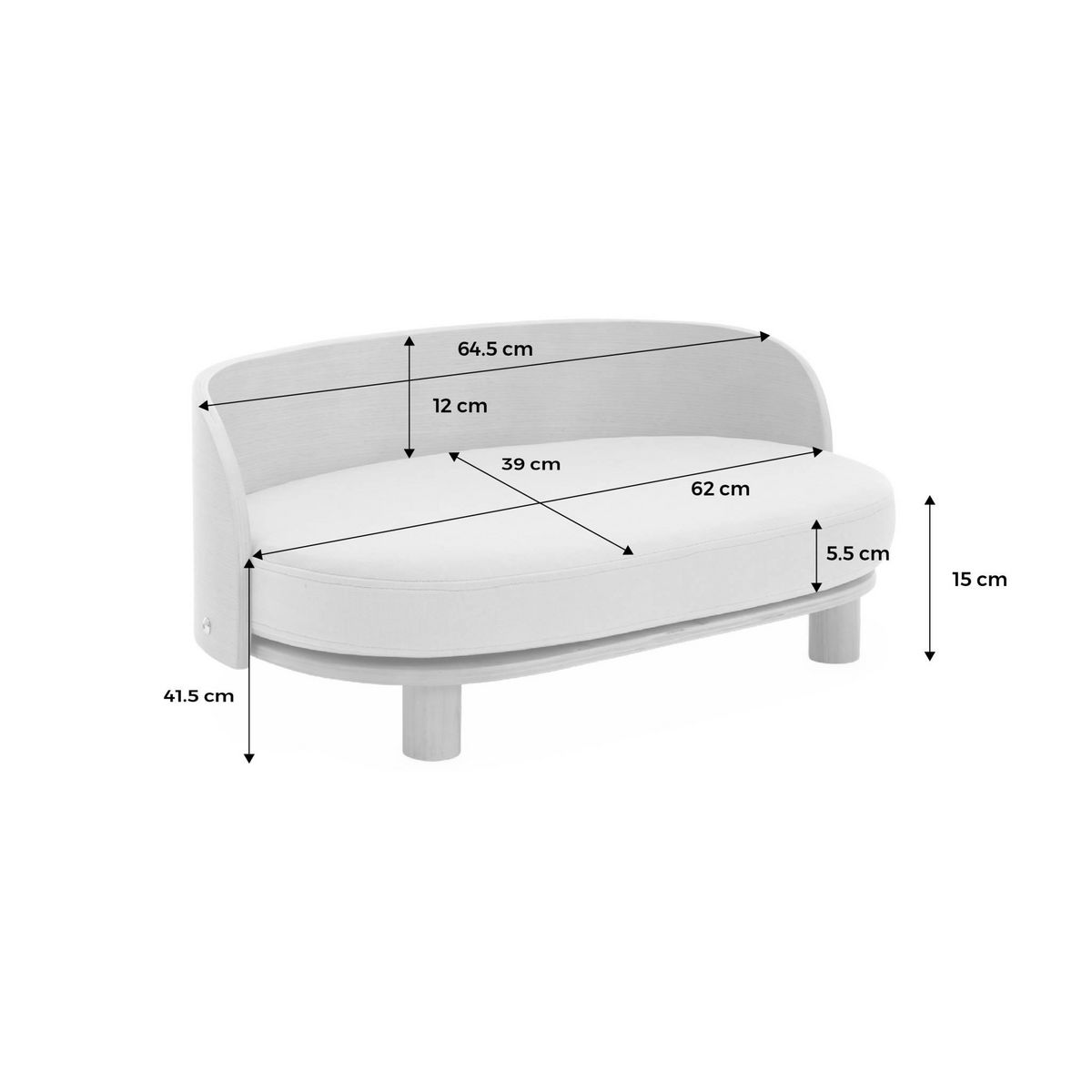 SWEEEK Panier pour chien et chat, lit pour animaux de compagnie, en bois