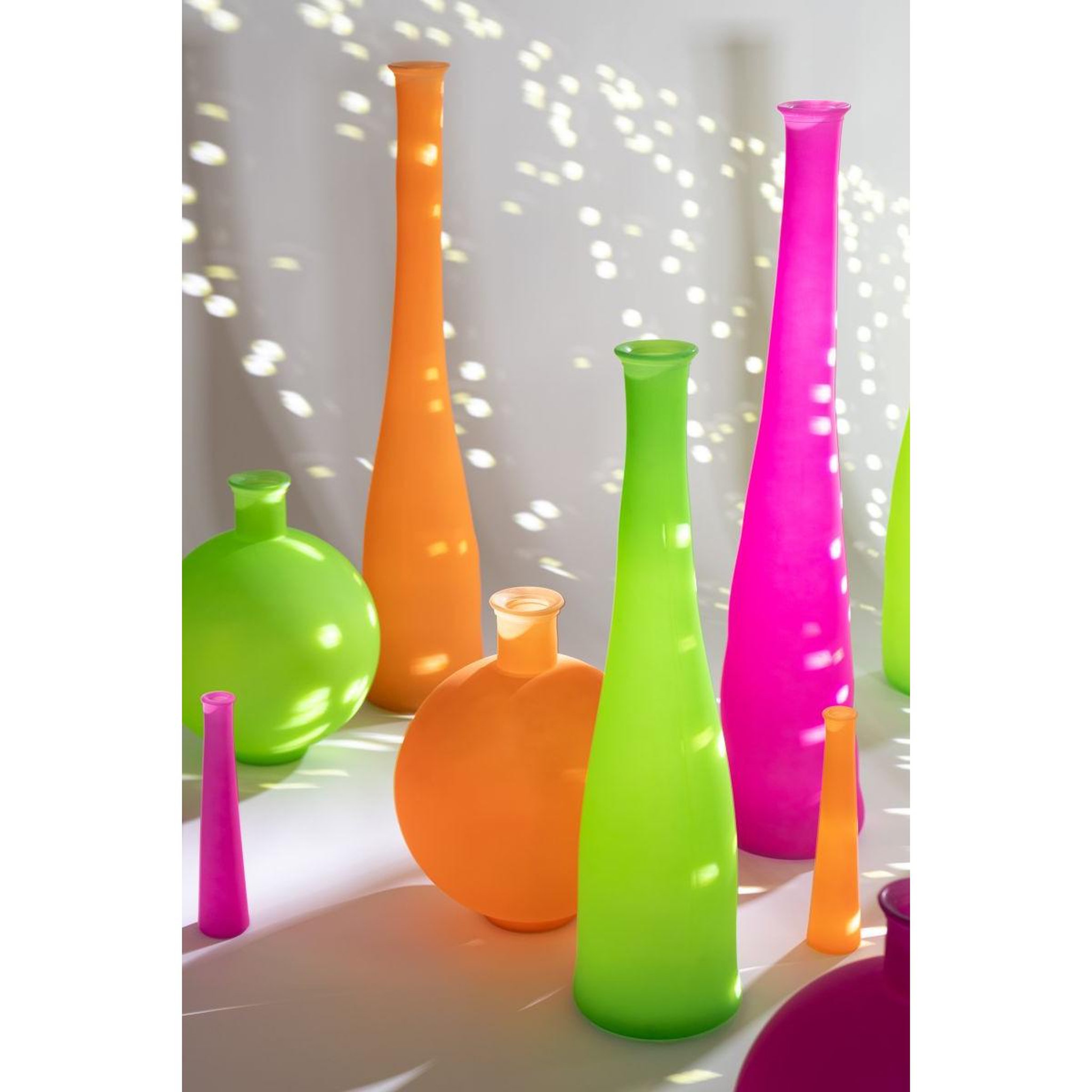 Voir la diapositive 3 : J-LINE Vase bouteille en verre  neon  80cm vert