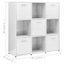 Voir la diapositive 6 : VIDAXL Bibliotheque Blanc brillant 90x30x90 cm Bois d'ingenierie
