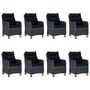 Voir la diapositive 2 : VIDAXL Mobilier a dîner 9 pcs avec coussins Resine tressee Gris fonce