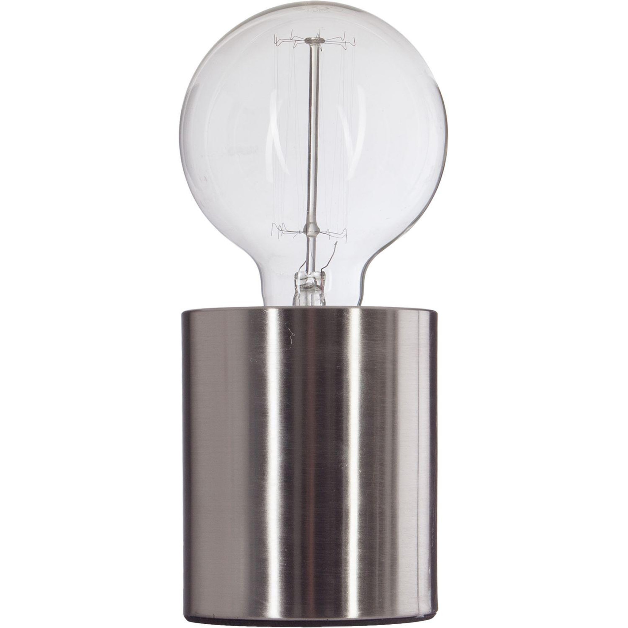 Voir la diapositive 2 : ATMOSPHERA Lampe à poser en fer ampoule - h. 10,5 cm - argent