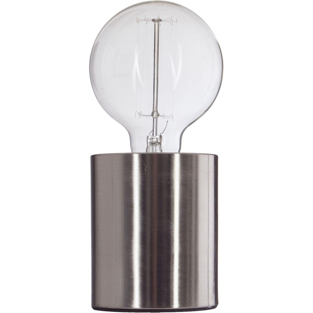 ATMOSPHERA Lampe à poser en fer Ampoule - H. 10,5 cm - Argent