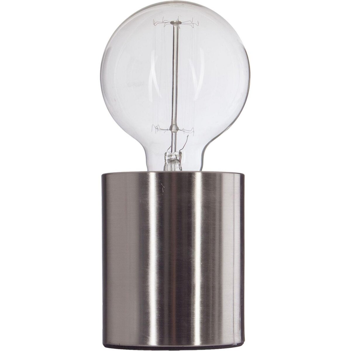 ATMOSPHERA Lampe à poser en fer Ampoule - H. 10,5 cm - Argent