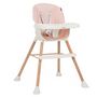 Voir la diapositive 2 : BEBELISSIMO Bebelissimo - Chaise haute bébé 5 en 1 - Evolutive - Réglable - bois de Hêtre - PVC cuir - rose - BZ -511 - new design