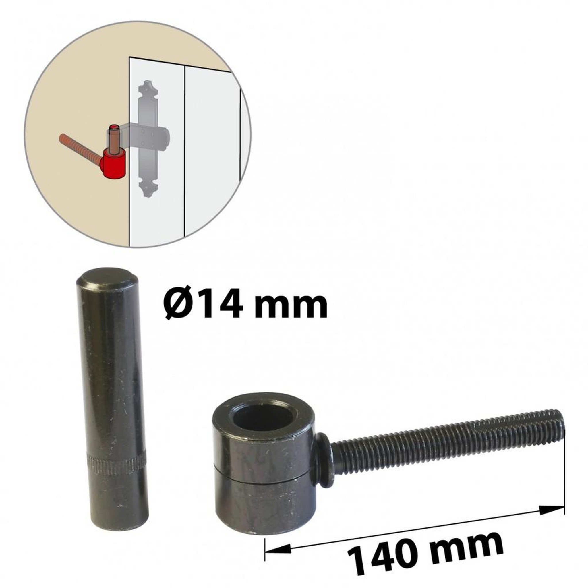 CENTRALE BRICO Gond chimique acier prépeint, H.80x Diam.14 mm