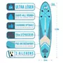 ROHE Stand Up Paddle gonflable INDIANA BLUE ROHE 10'6'' (320cm) 30'' (76cm) 6'' (15cm) avec Pompe, Pagaie, Leash et Sac de transport
