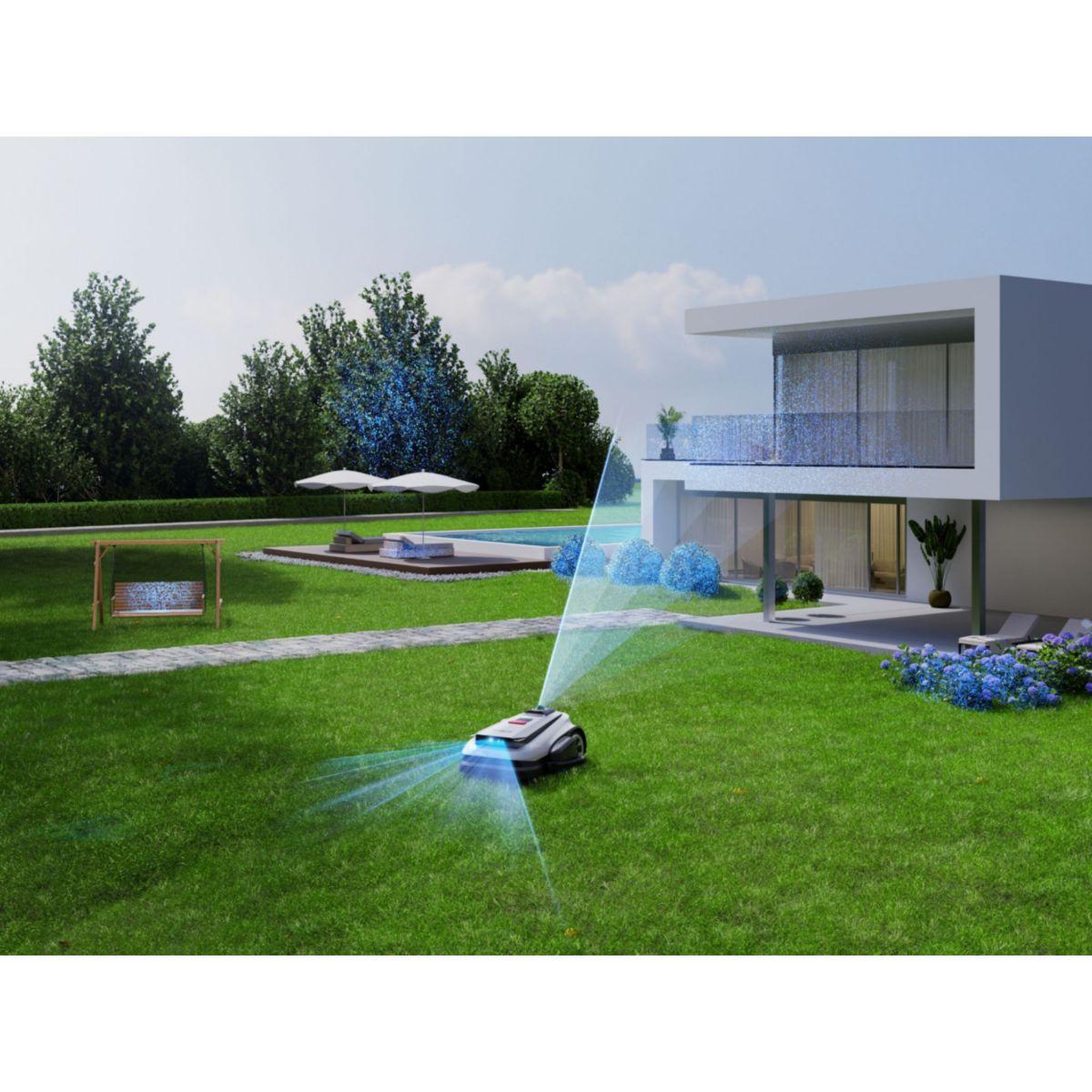 Voir la diapositive 5 : ECOVACS Robot tondeuse GOAT A1600 sans fil périphérique, 1600 m² de superficie, coupe bordures TruEdge