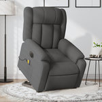 VIDAXL Fauteuil inclinable de massage electrique Gris fonce Tissu