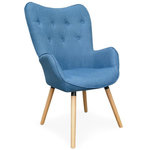Paris Prix Fauteuil Scandinave Capitonné  Evy  105cm Bleu