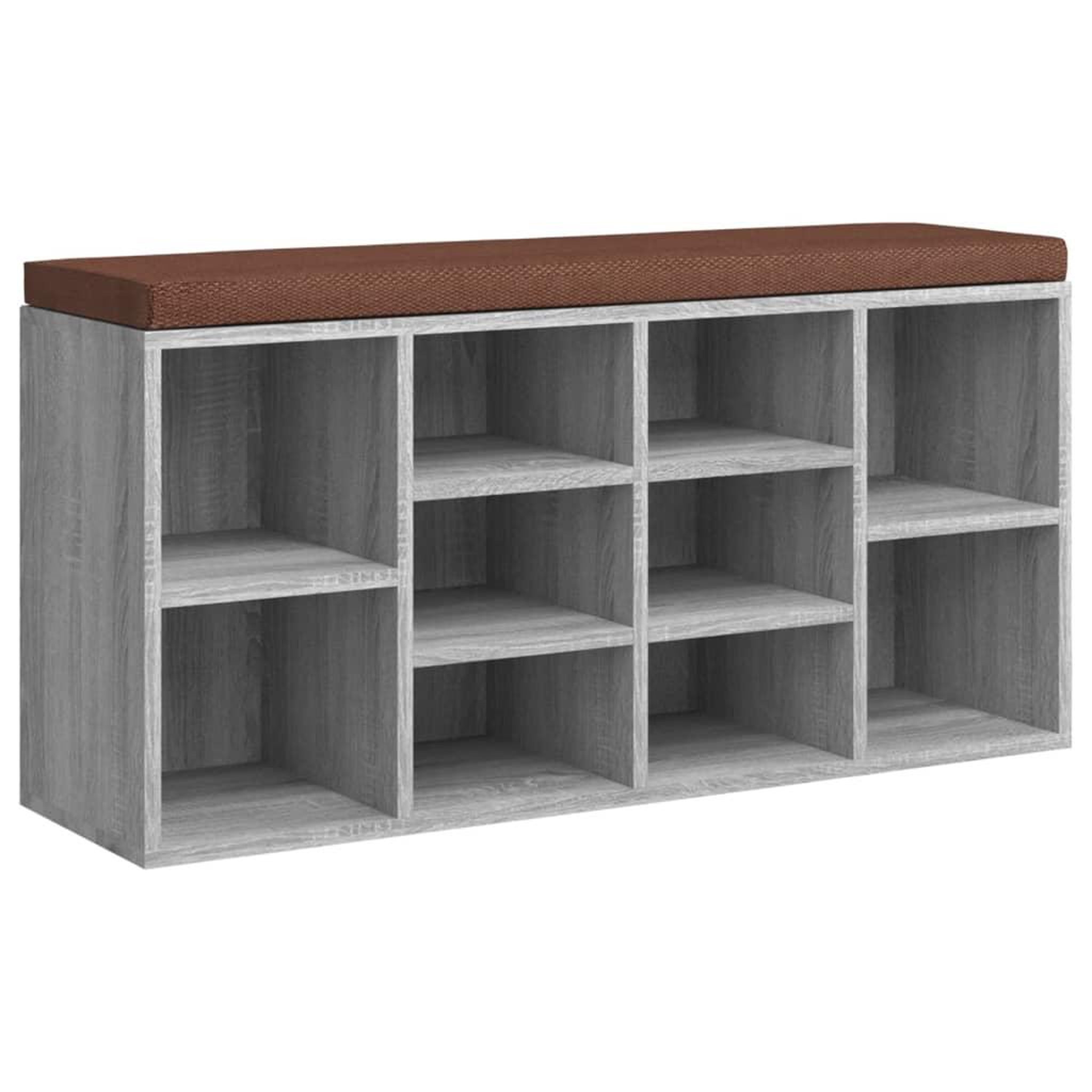 Voir la diapositive 2 : VIDAXL Banc a chaussures Sonoma gris 103x30x48 cm Bois d'ingenierie