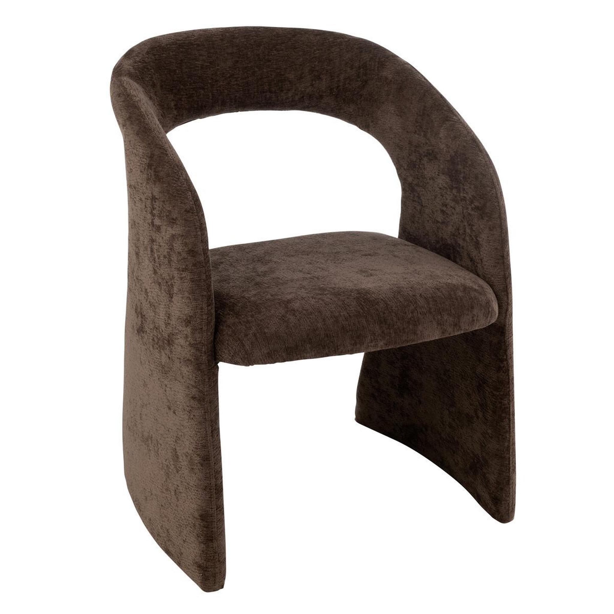 J-LINE Fauteuil design  anise  86cm marron foncé