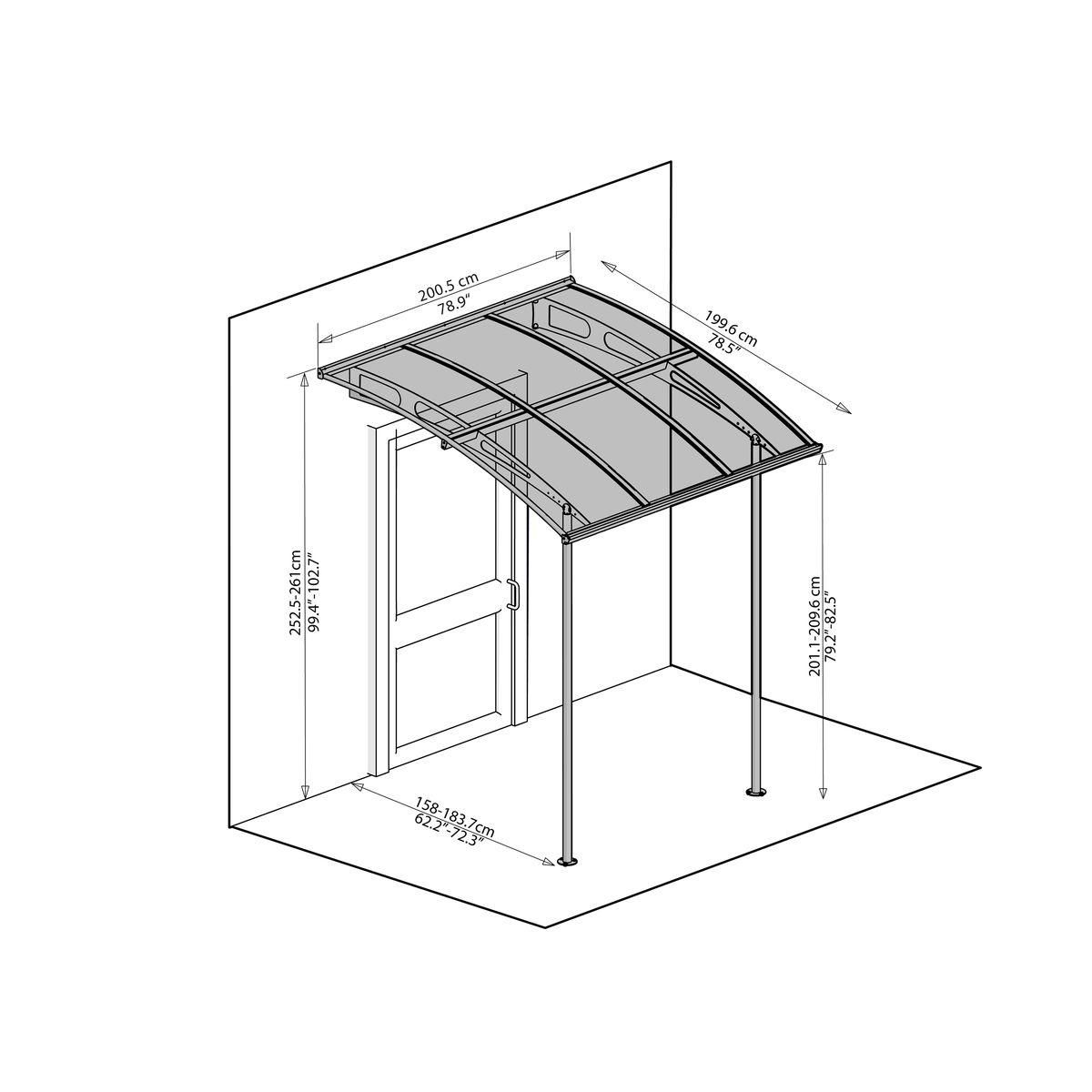 Canopia by PALRAM Marquise - Anthracite - 200x200-5cm - VEGA 2000