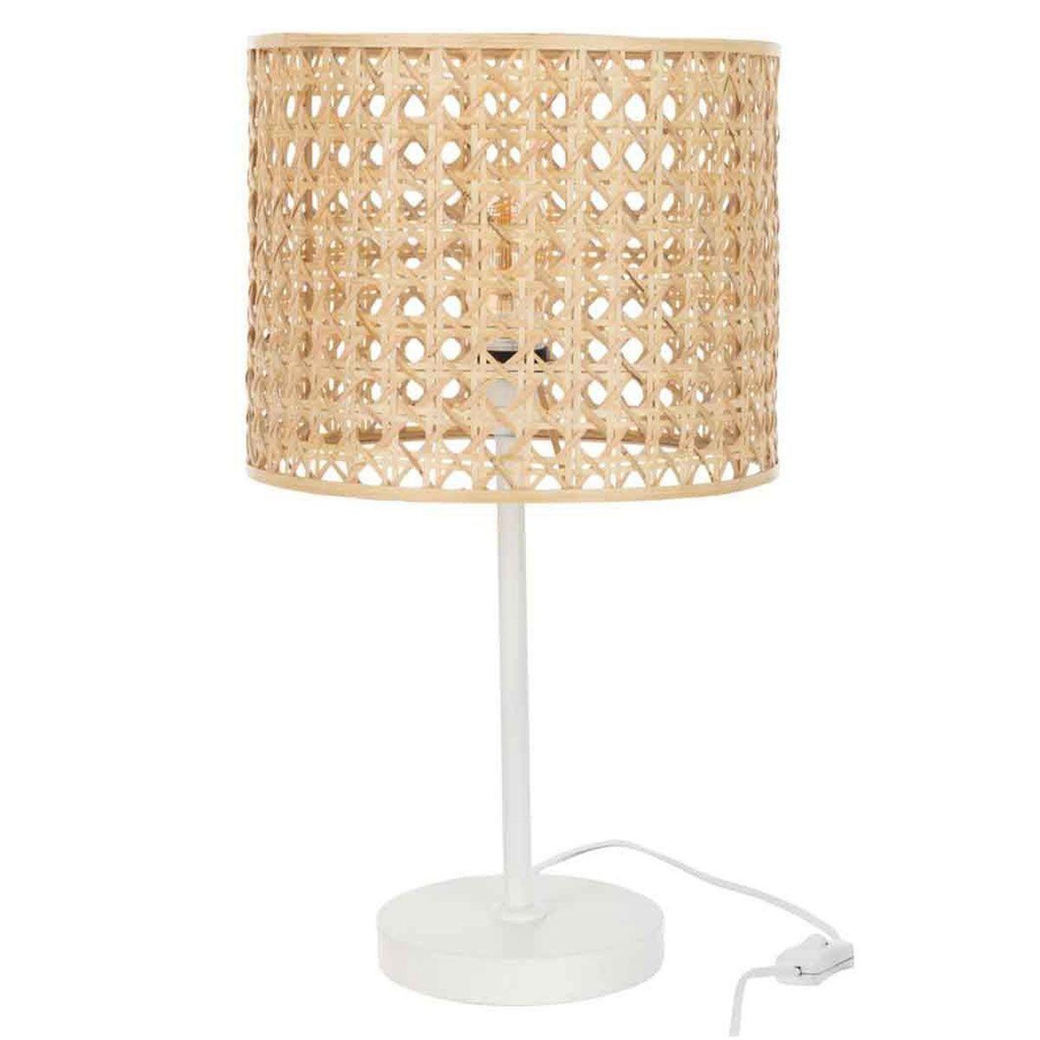 Voir la diapositive 1 : J-LINE Lampe à poser design  roma  51cm naturel & blanc