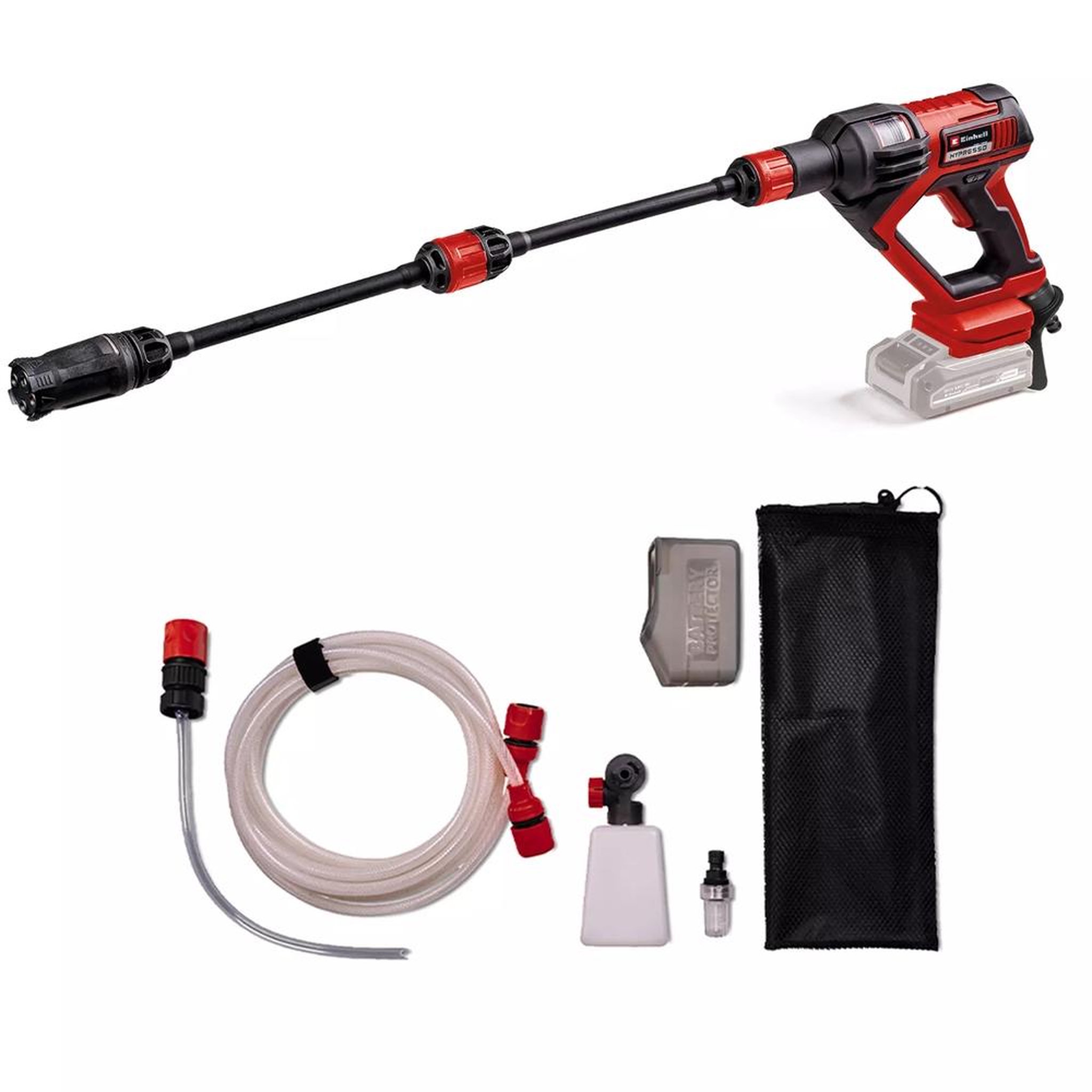 Einhell Pistolet-nettoyeur sans fil HYPRESSO 18/24-1 - 18V - 24 bar - débit 240L/h - buse 4 positions - mode Éco