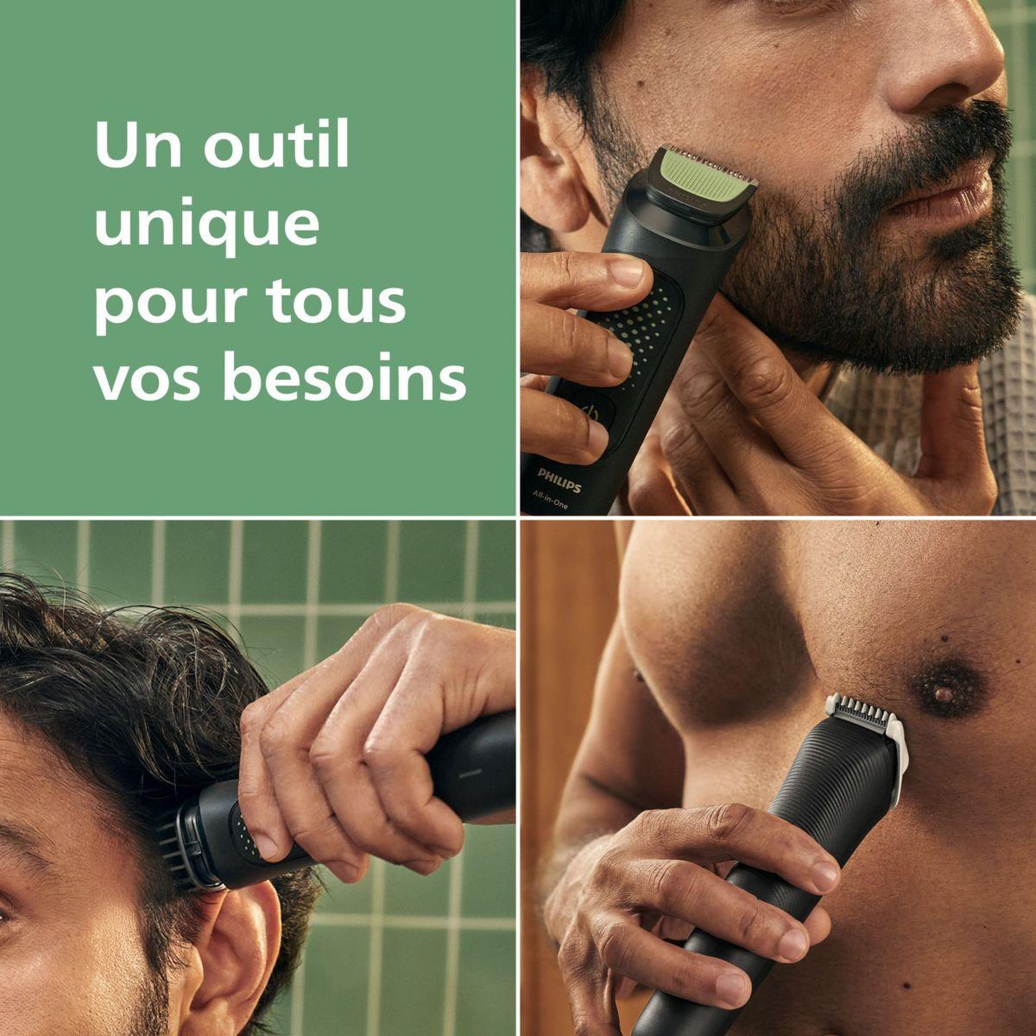 Voir la diapositive 3 : Philips Tondeuse multi usages mg3945/15 series 3000, 10 hauteurs de coupe, précision 1 mm, autonomie 90 mn