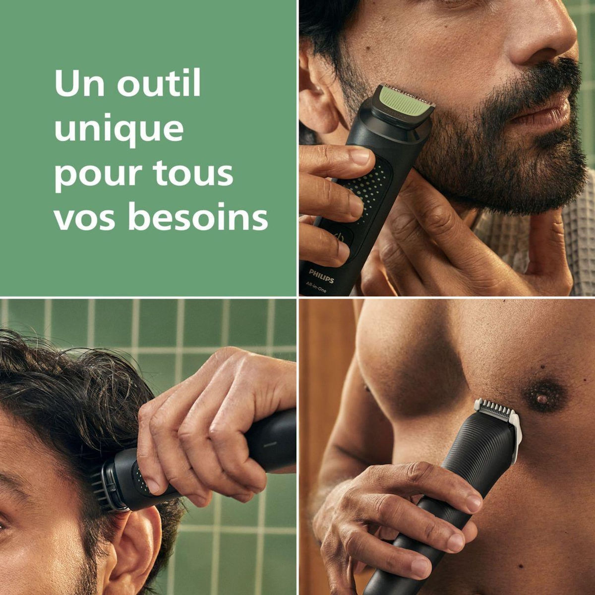 Philips Tondeuse multi usages MG3945/15 Series 3000, 10 hauteurs de coupe, précision 1 mm, autonomie 90 mn