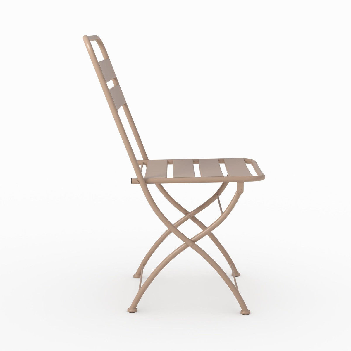 Rendez vous déco Table et chaises de jardin pliantes 2 personnes en métal taupe-Yumi