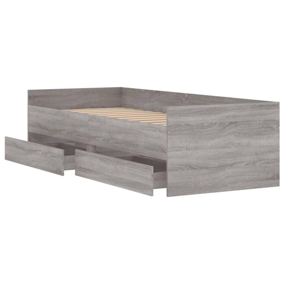 VIDAXL Cadre de lit avec tiroirs sans matelas sonoma gris 90x190 cm