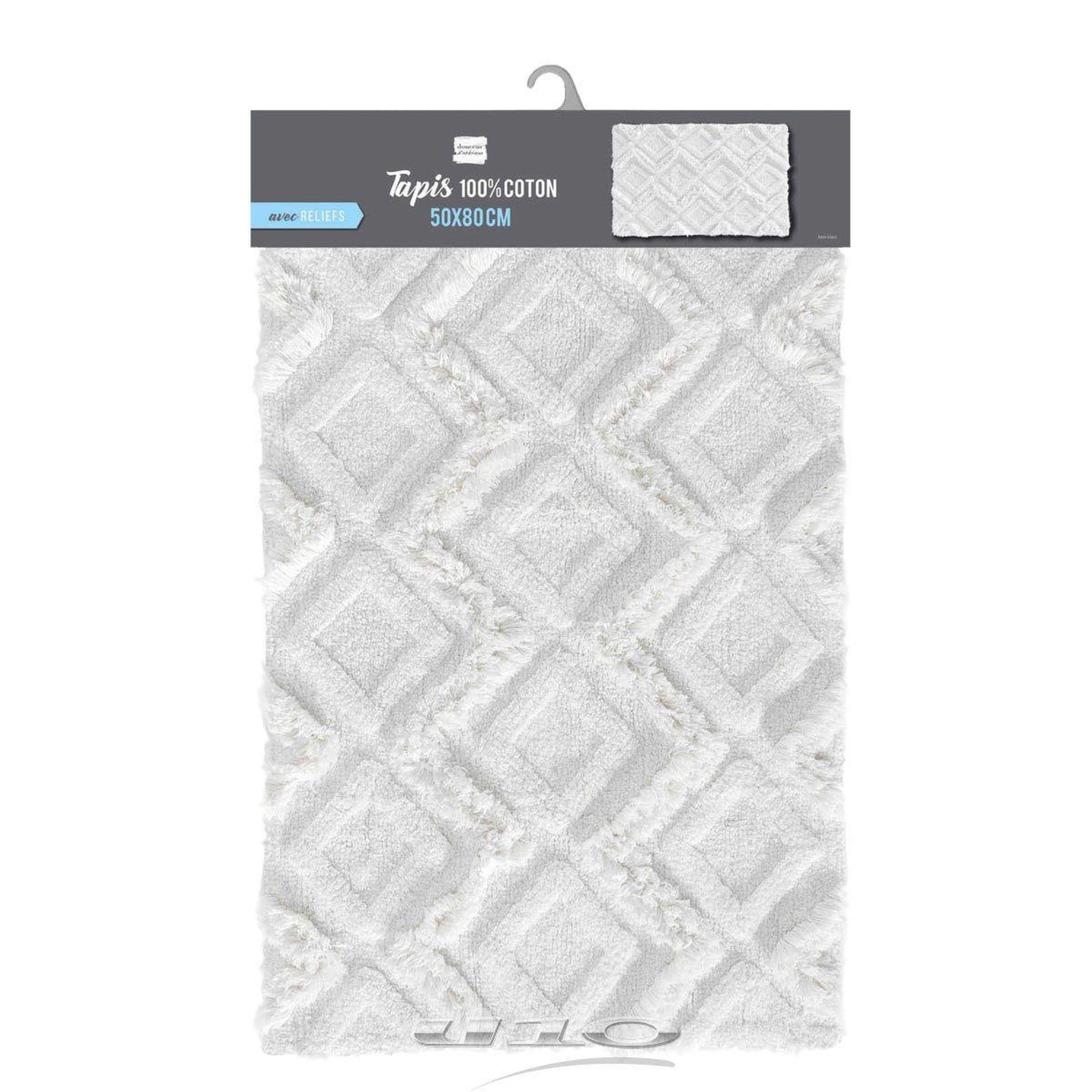 Voir la diapositive 5 : Douceur d'Intérieur Tapis de salle de bain  ikatis  50x80cm blanc