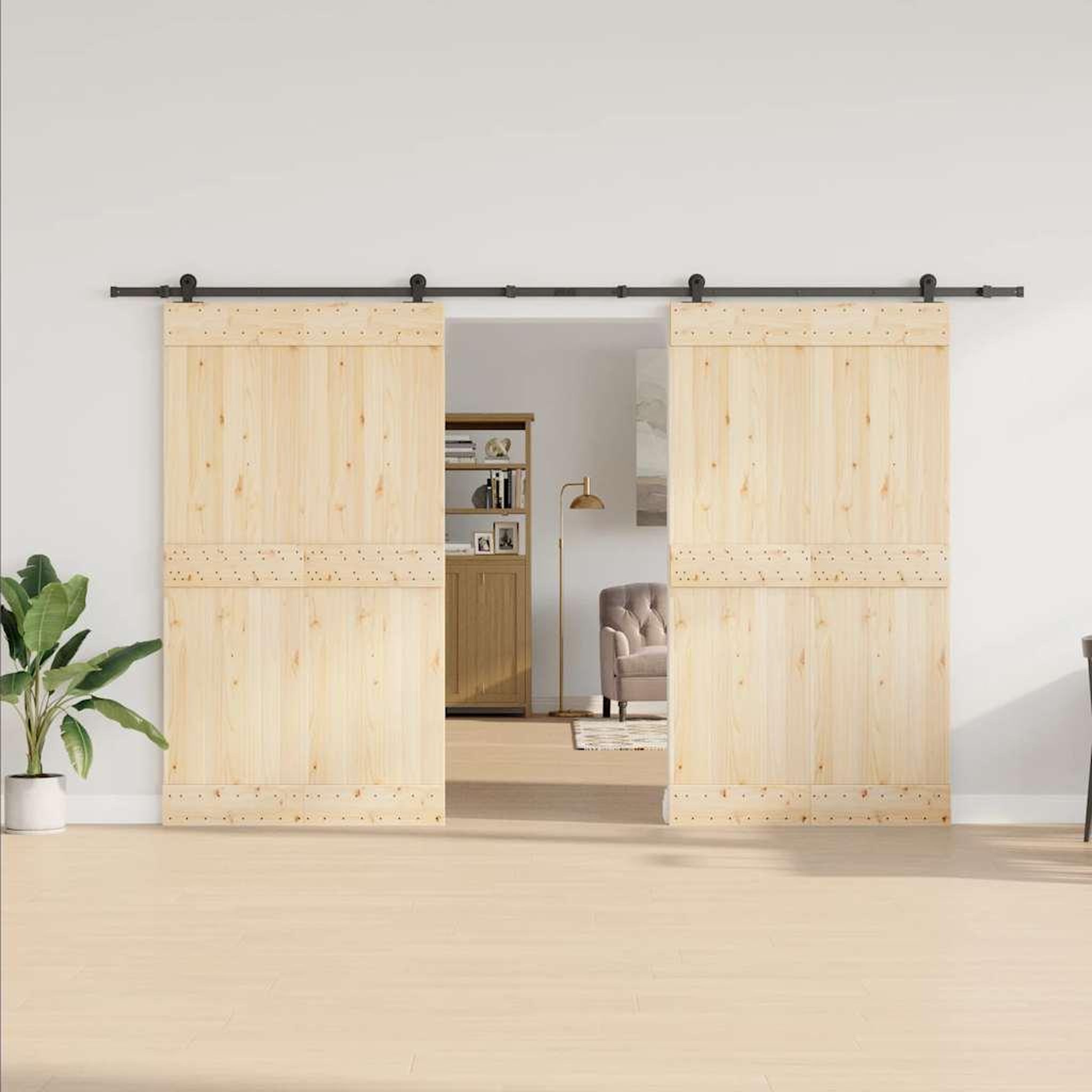 Voir la diapositive 3 : VIDAXL Kit de quincaillerie de porte coulissante 366 cm acier noir