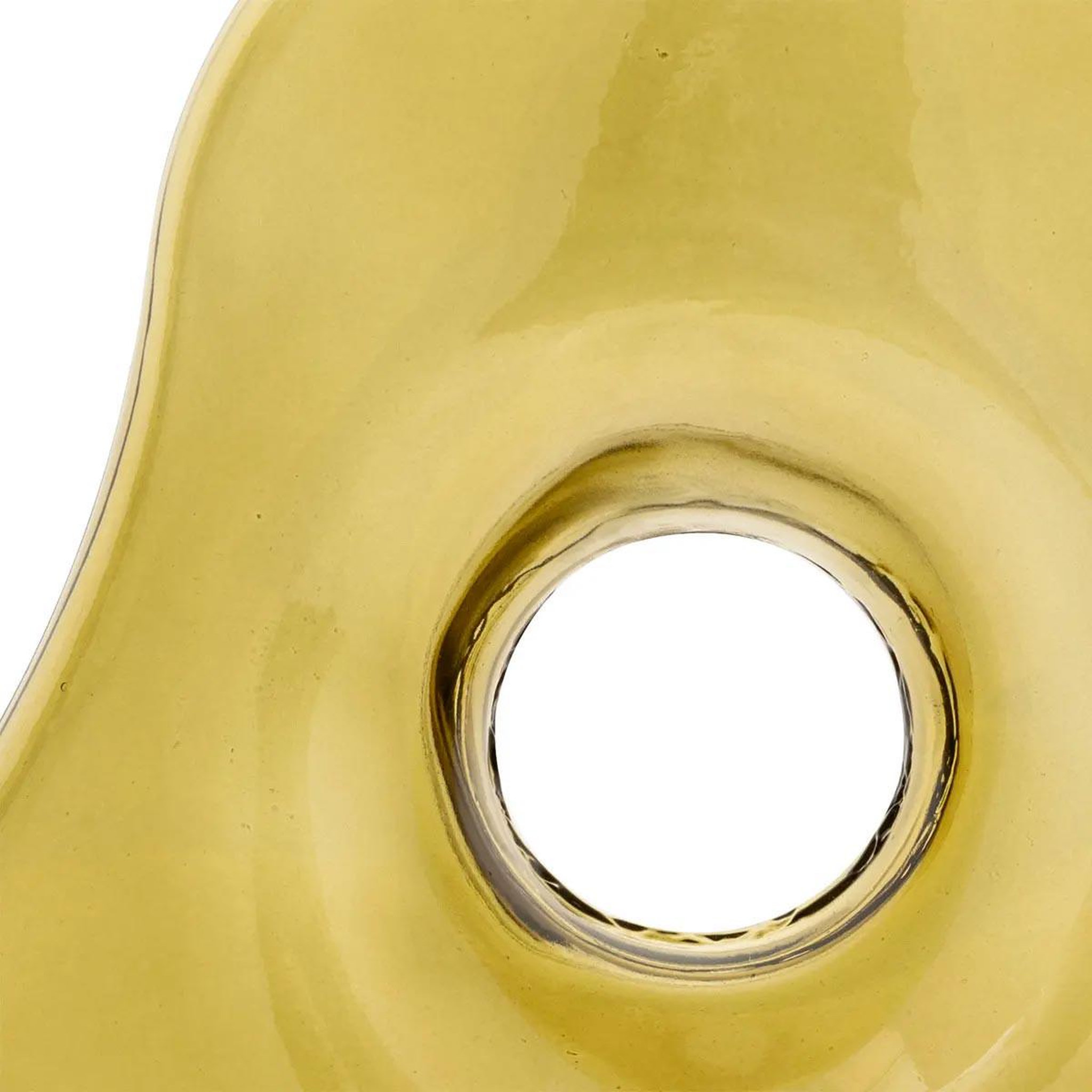 Voir la diapositive 2 : ATMOSPHERA Vase donut en verre  solag  24cm vert kaki