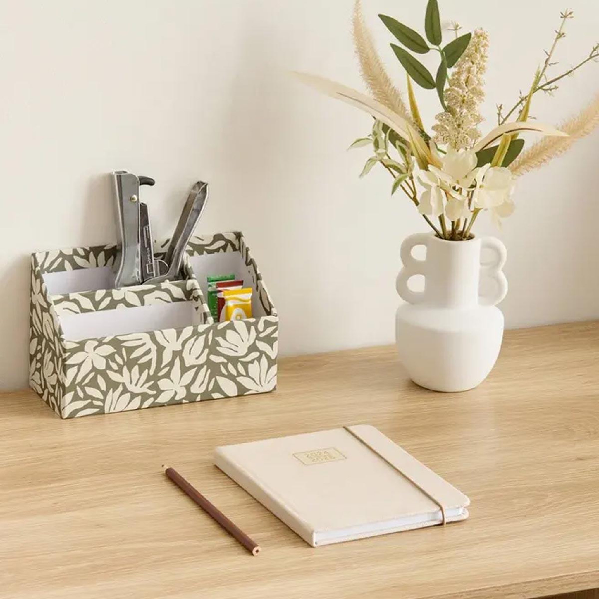 Voir la diapositive 2 : FIVE Organiseur de bureau 3 compartiments  floréa  19cm vert