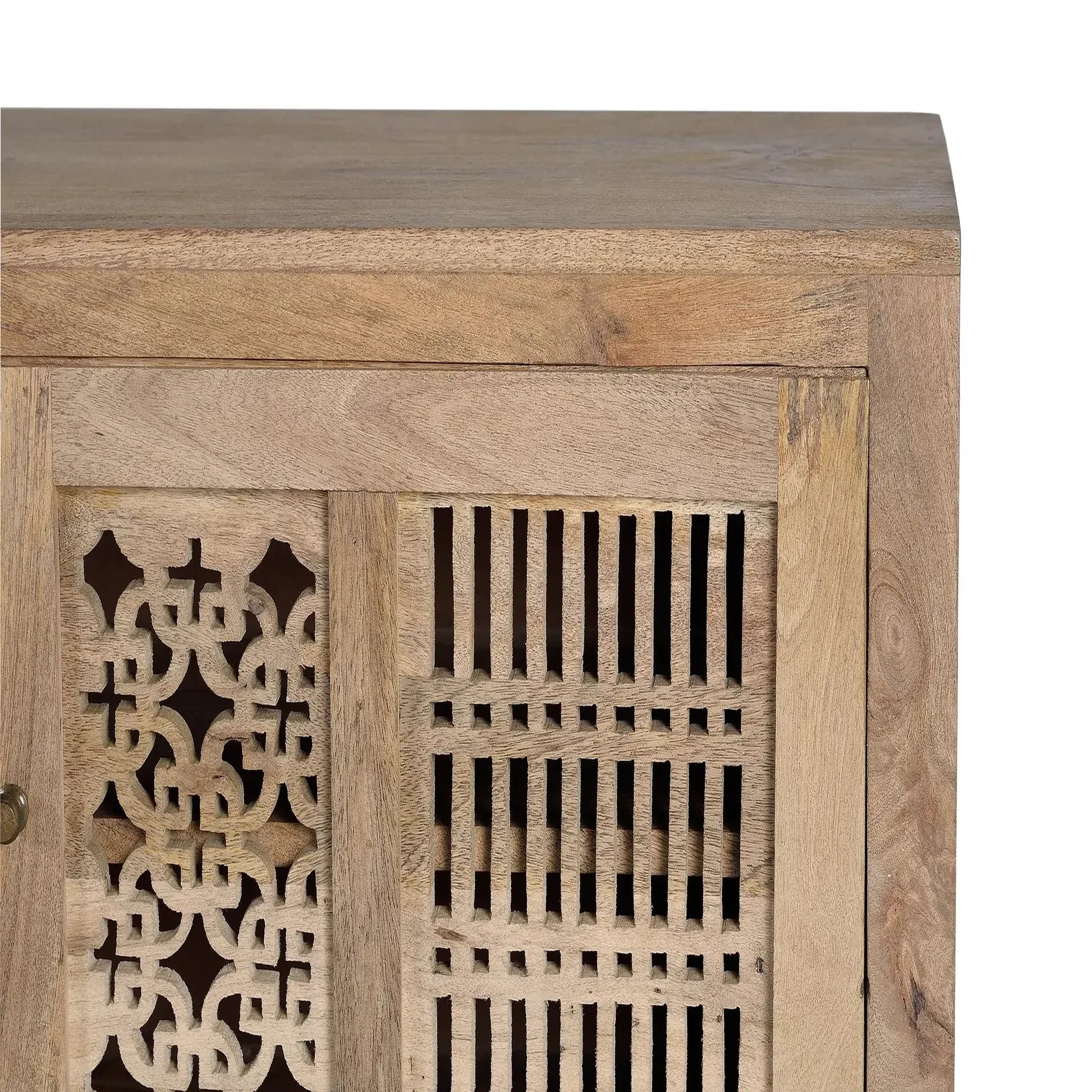 Voir la diapositive 3 : GINER Y COLOMER SL Meuble tv en bois de manguier 160 cm style boho sculpté
