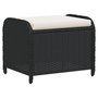 Voir la diapositive 2 : VIDAXL Tabouret de jardin avec coussin noir 58x46x46 cm resine tressee