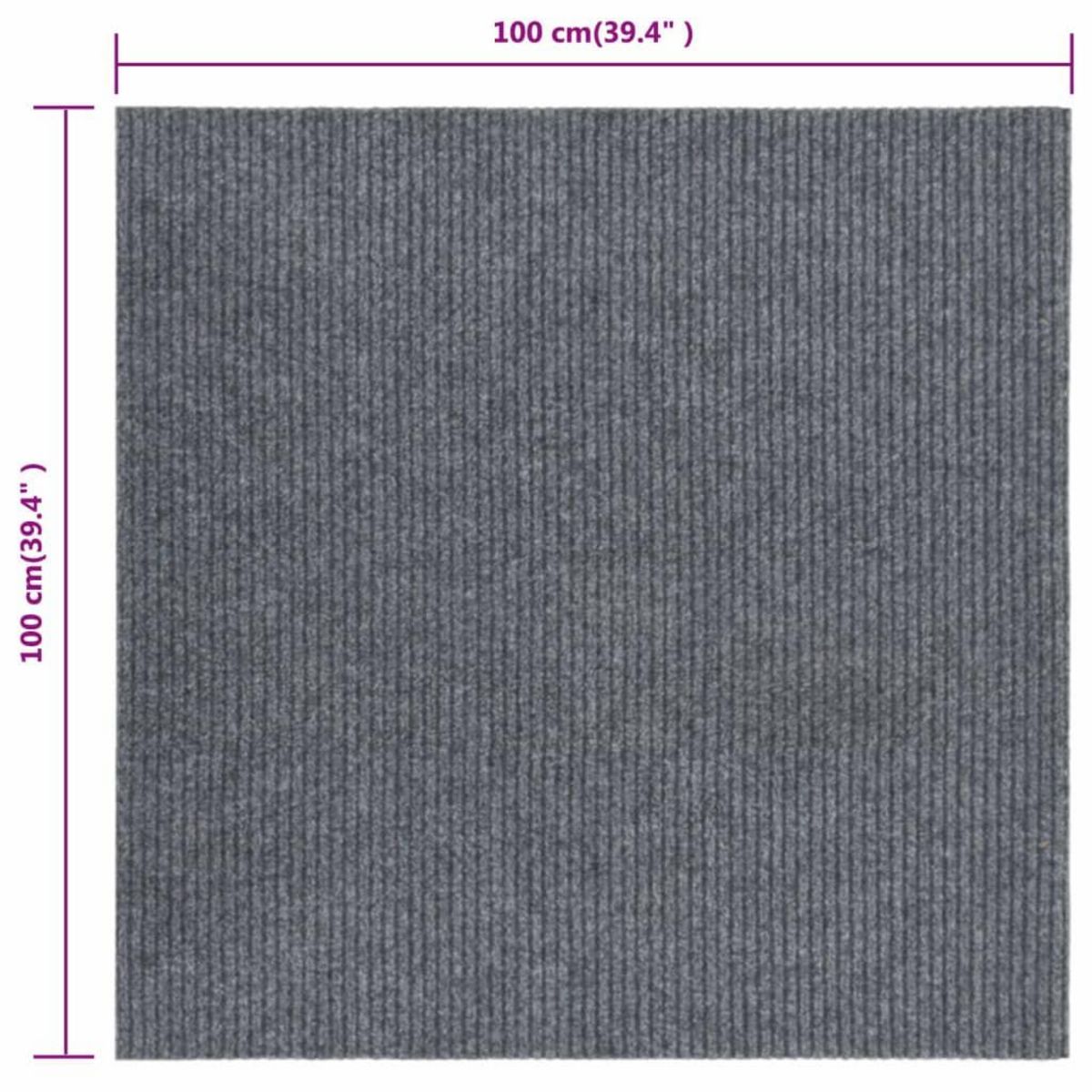 VIDAXL Tapis 100x100 cm gris