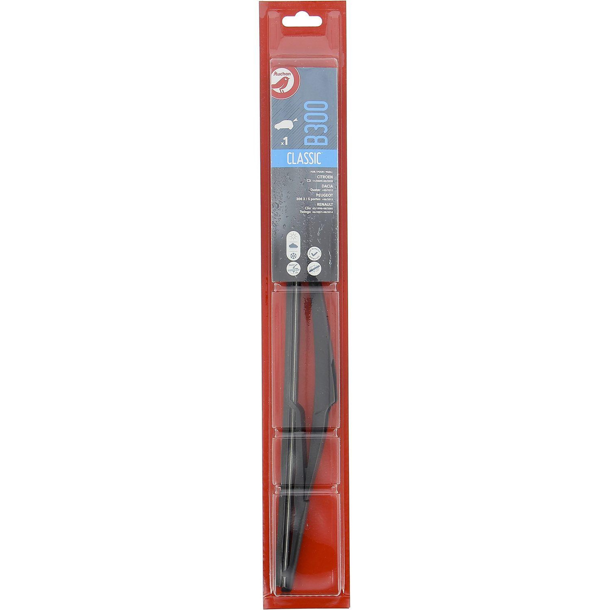 Voir la diapositive 2 : AUCHAN Balai d'essuie-glace B300 30cm pour CITROËN DACIA PEUGEOT RENAULT