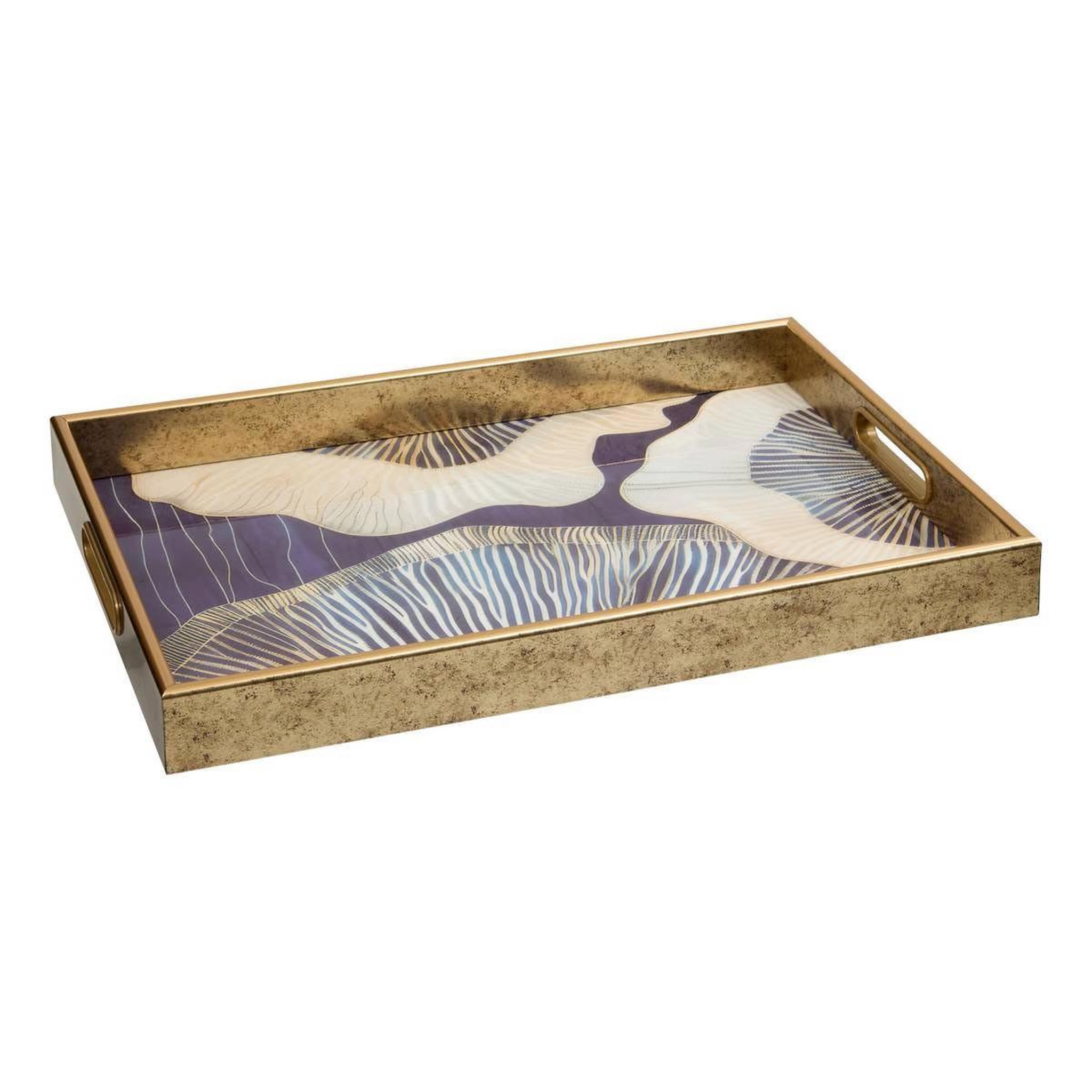 ATMOSPHERA Plateau de service déco  calvi  44cm bleu