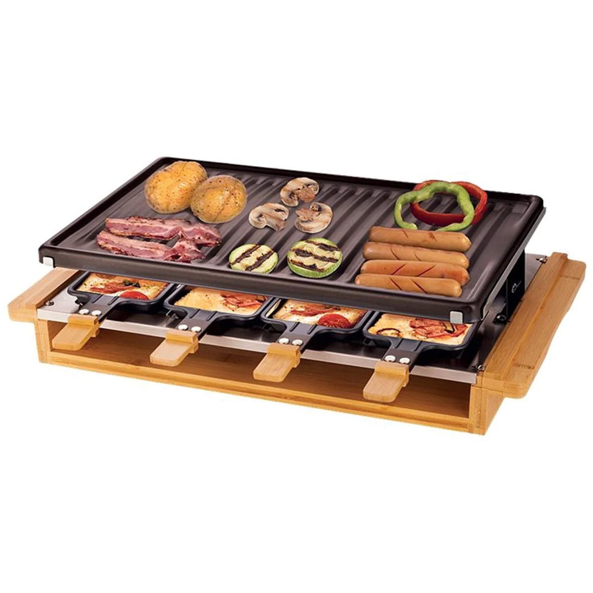 LITTLE BALANCE Appareil à raclette 8 personnes 1200w bois - 8501