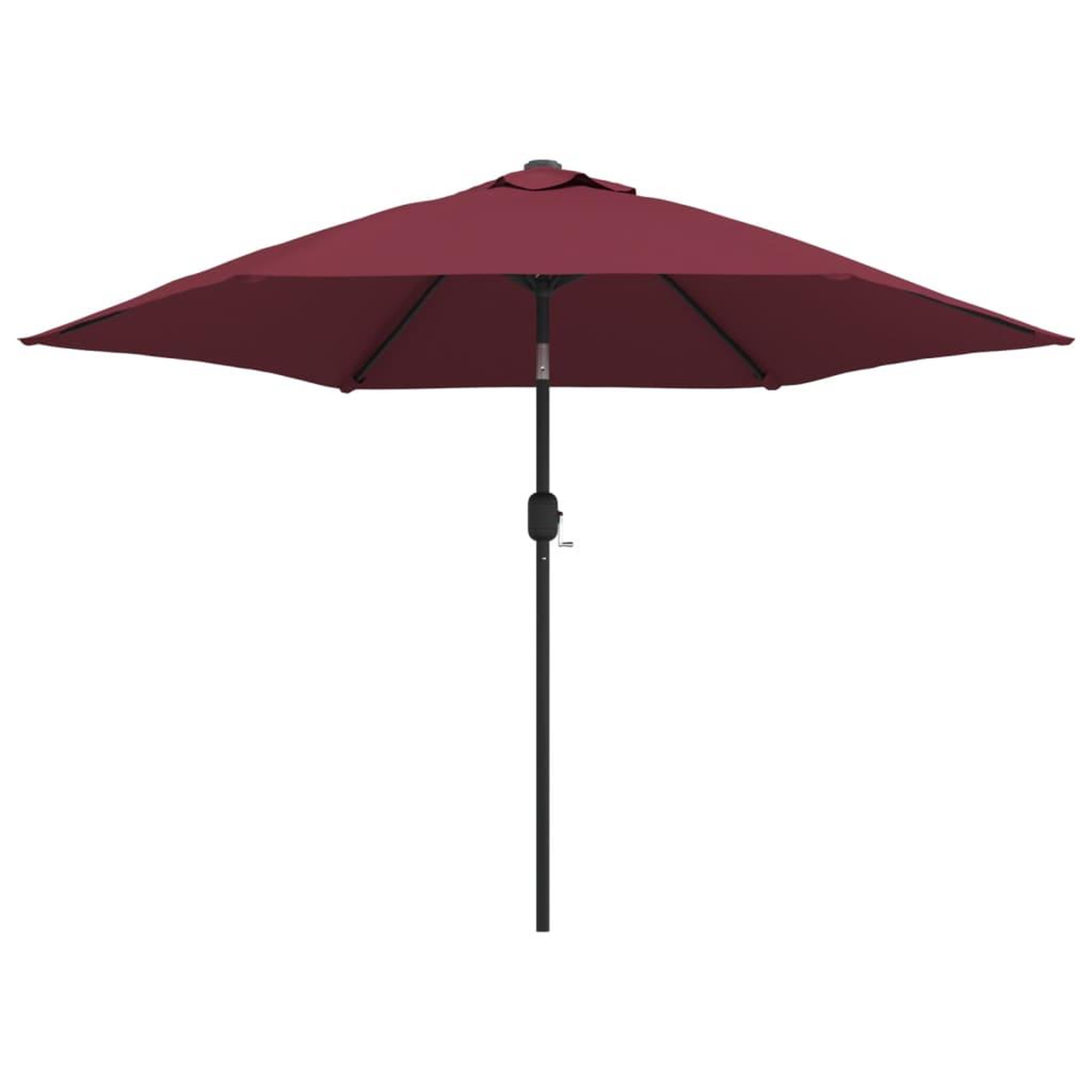 Voir la diapositive 2 : VIDAXL Parasol de jardin avec lumieres LED mat en acier rouge bordeaux