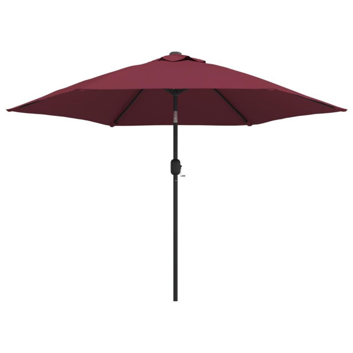 VIDAXL Parasol de jardin avec lumieres LED mat en acier rouge bordeaux