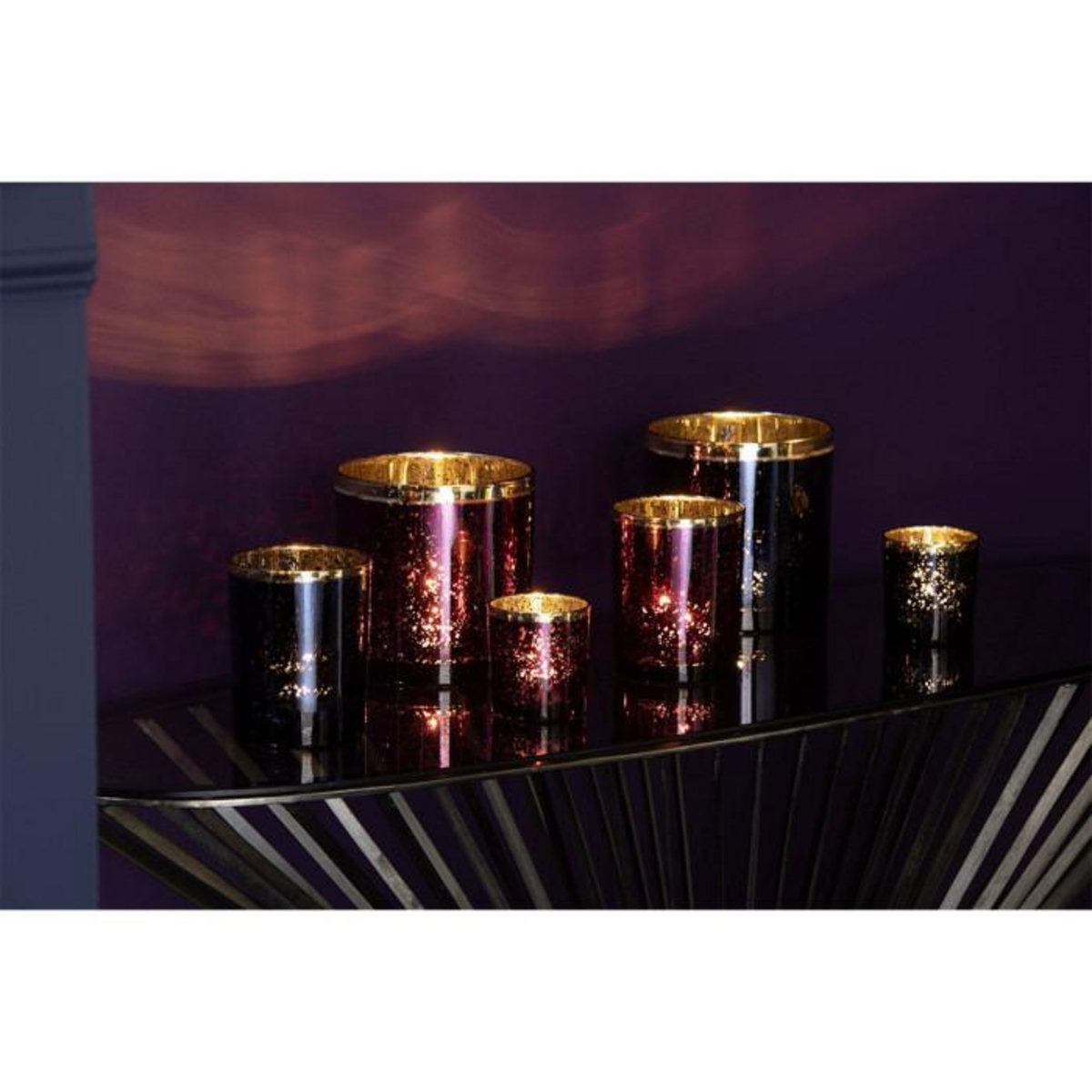 Paris Prix Photophore Design en Verre  Robby  15cm Bordeaux