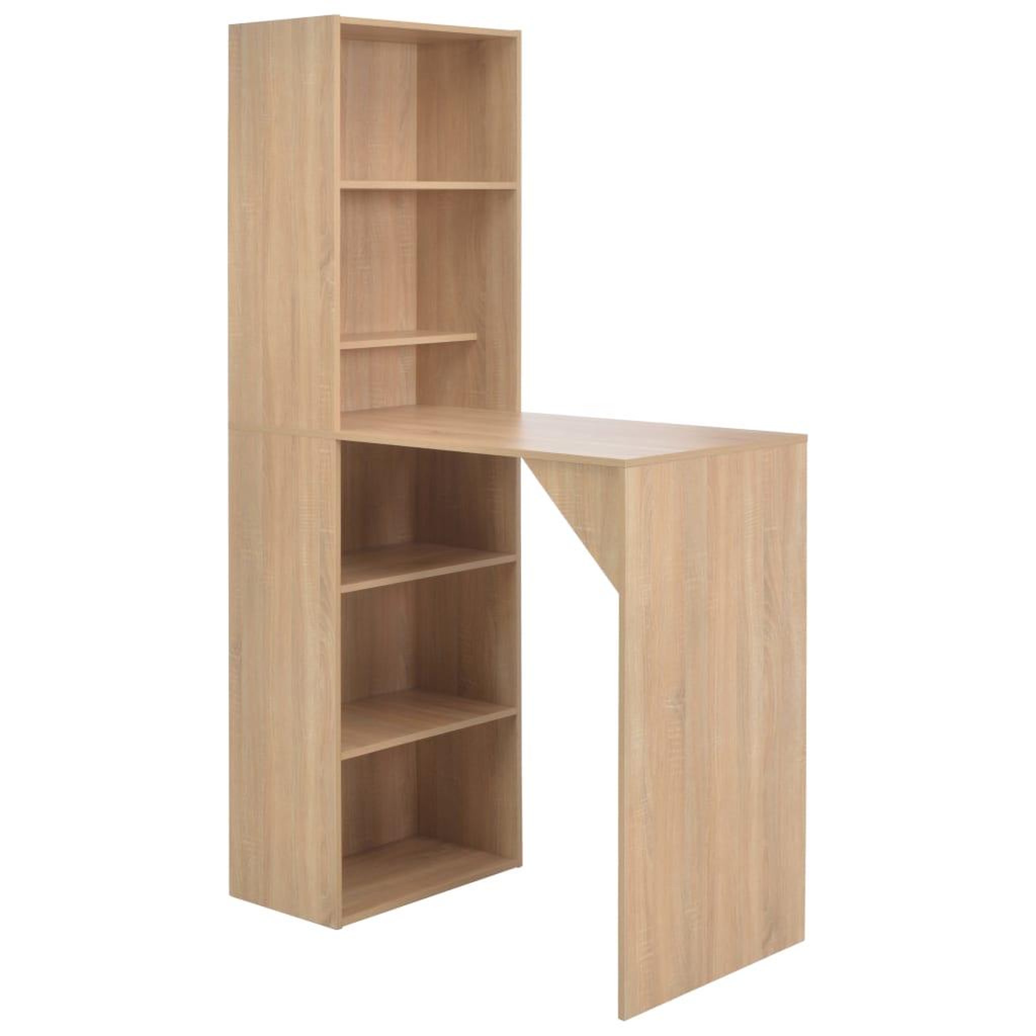 Voir la diapositive 1 : VIDAXL Table de bar avec armoire Chene 115x59x200 cm