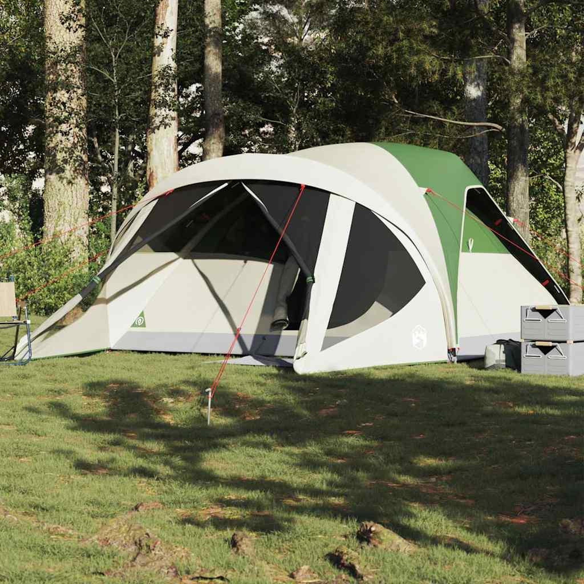 VIDAXL Tente familiale tunnel 6 personnes vert impermeable