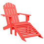 Voir la diapositive 1 : VIDAXL Chaise de jardin Adirondack avec pouf Bois de sapin Rouge